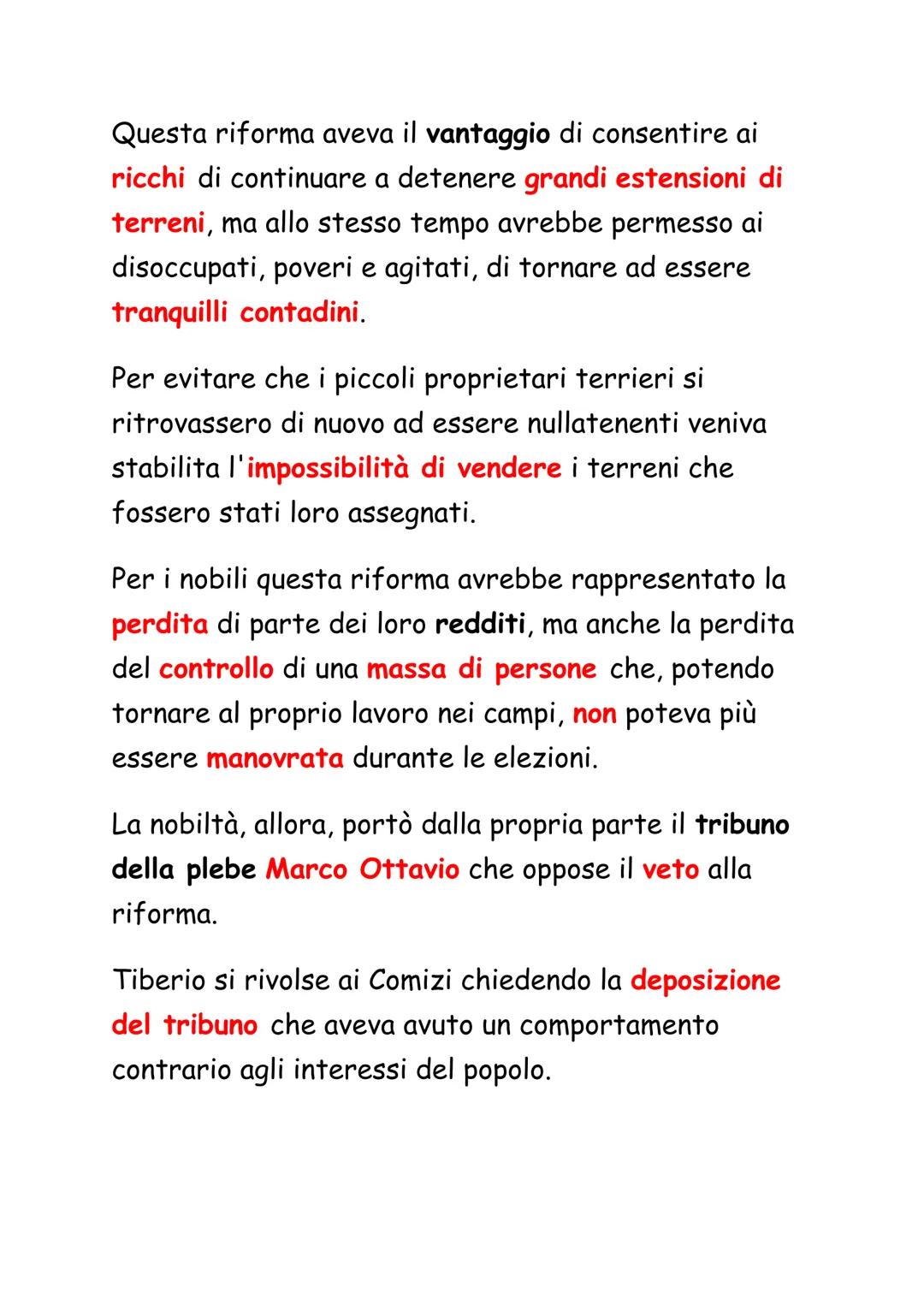 Ascesa e caduta dei Gracchi
Nel II secolo a.C., le tensioni sociali causate dalla
trasformazione della società romana provocano la
spaccatur