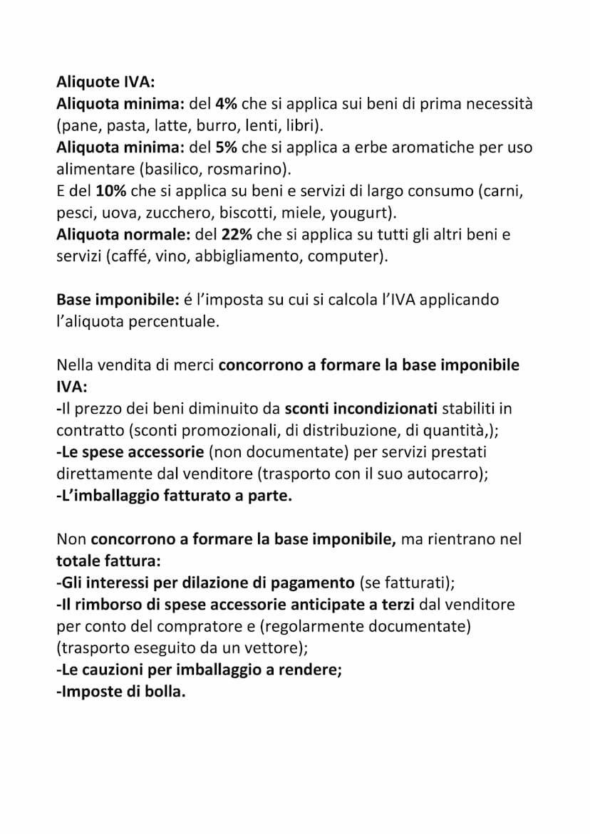 IVA: imposta sul valore aggiunto.
Calcolo dell'IVA: i prezzi al pubblico, praticati ai consumatori
finali, sono "IVA inclusa" questo vuol di