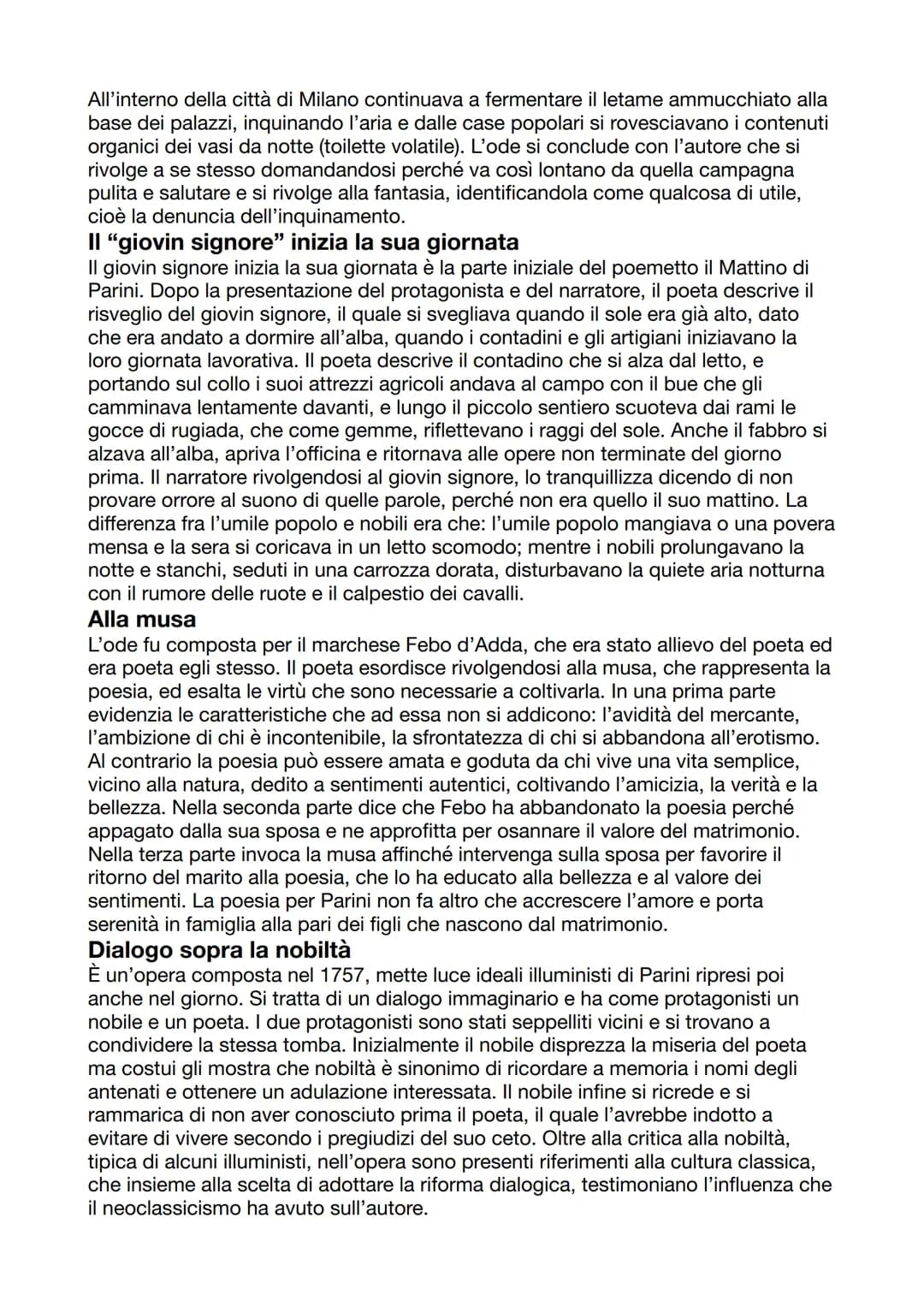 GIUSEPPE PARINI
Vita
Giuseppe Parini nacque il 23 maggio 1729 a Bosisio, da una famiglia borghese di
modeste condizioni. Dopo i primi anni d