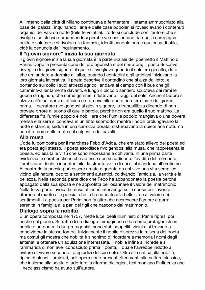 GIUSEPPE PARINI
Vita
Giuseppe Parini nacque il 23 maggio 1729 a Bosisio, da una famiglia borghese di
modeste condizioni. Dopo i primi anni d