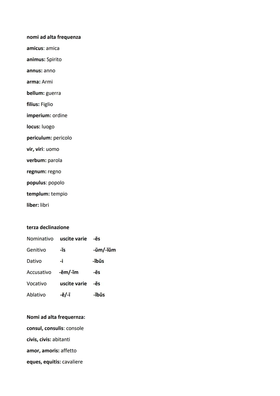 prima declinazione
nominativo -ǎ
Genitivo
Dativo
Vocativo
Ablativo
Particolarità:
Accusativo -ăm -ās
-ǎ
O
O
-æ
-æ -ārum
-æ -is
-ā
-æ
-is
Lat