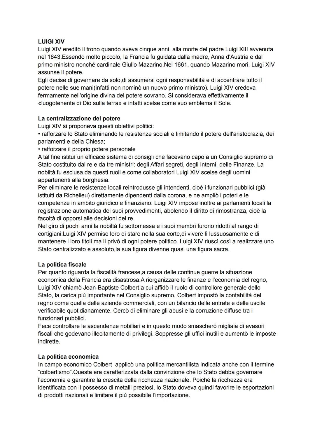 LUIGI XIV
Luigi XIV ereditò il trono quando aveva cinque anni, alla morte del padre Luigi XIII avvenuta
nel 1643. Essendo molto piccolo, la 