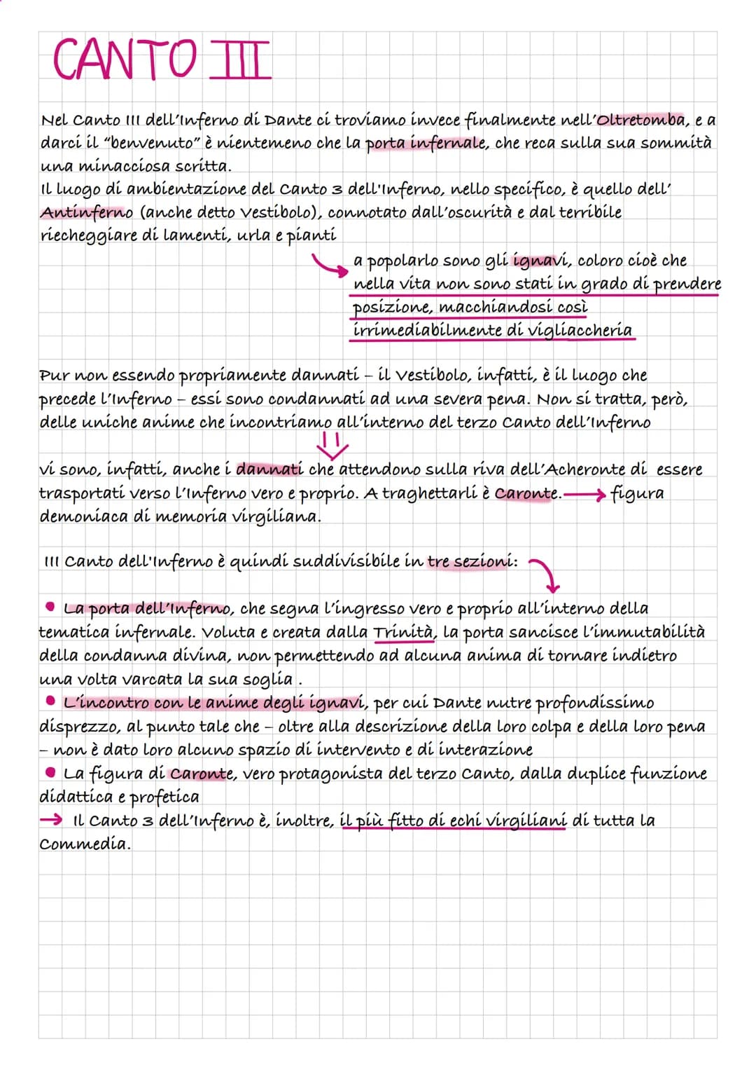 CANTO
Nel Canto Ill dell'Inferno di Dante ci troviamo invece finalmente nell'Oltretomba, e a
darci il "benvenuto" è nientemeno che la porta 