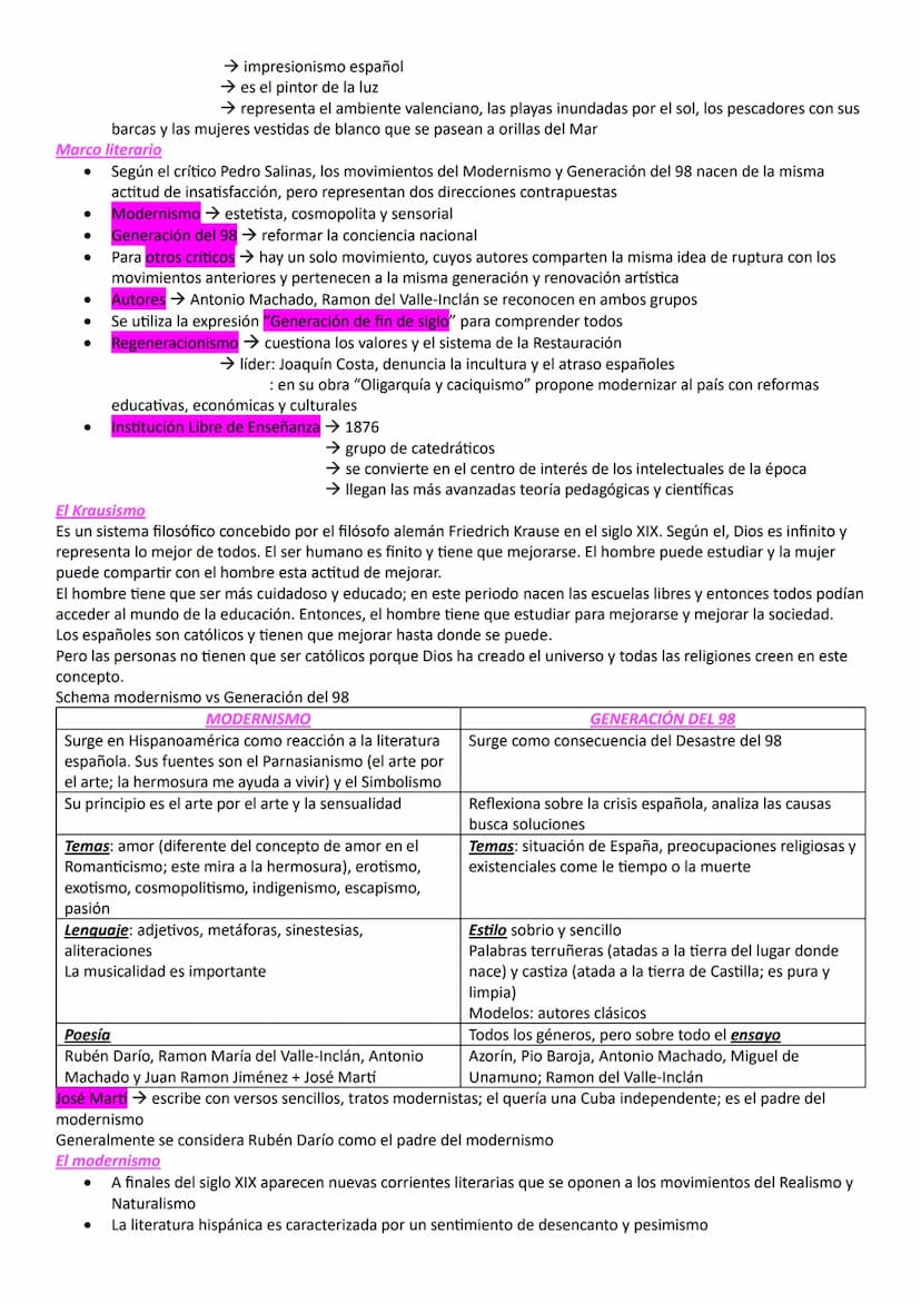 MODERNISMO Y GENERACIÓN DEL 98
Marco histórico
● Alternancia de poderes entre los liberales y los conservadores → Pacto de El Pardo (24/11/1
