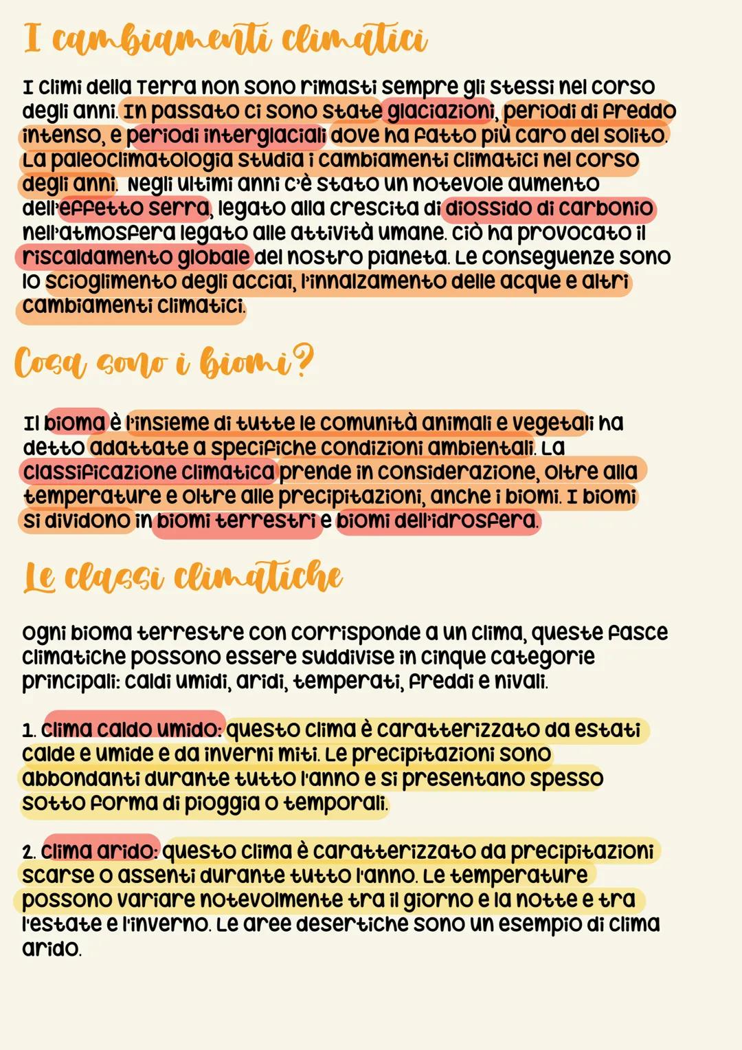 # I climi terrestri

## Tempo meteorologico e clima

Il tempo meteorologico è la situazione meteorologica in un
determinato periodo di tempo