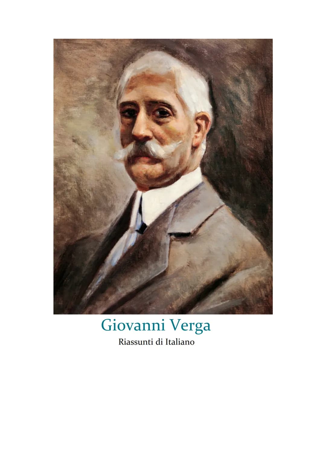 Giovanni Verga
Riassunti di Italiano VERGA
Giovanni Verga nacque a Catania il 2 settembre 1840, seguì gli studi del letterato romantico Anto