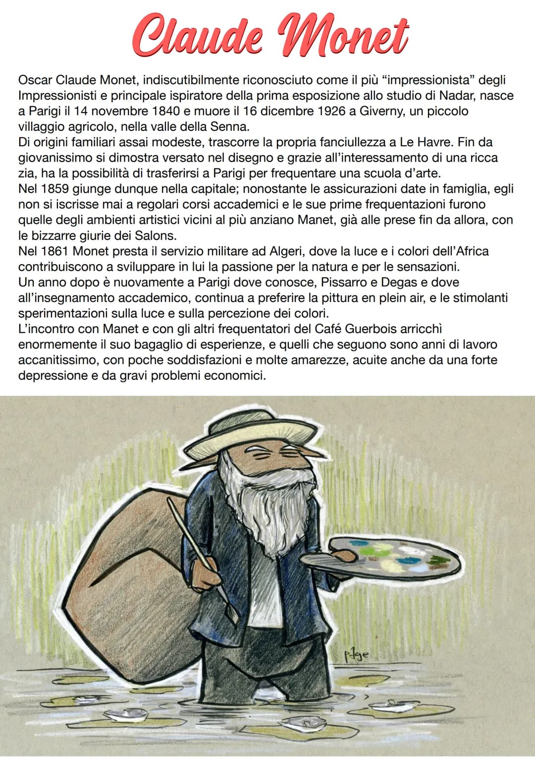 Claude Monet
Oscar Claude Monet, indiscutibilmente riconosciuto come il più "impressionista" degli
Impressionisti e principale ispiratore de