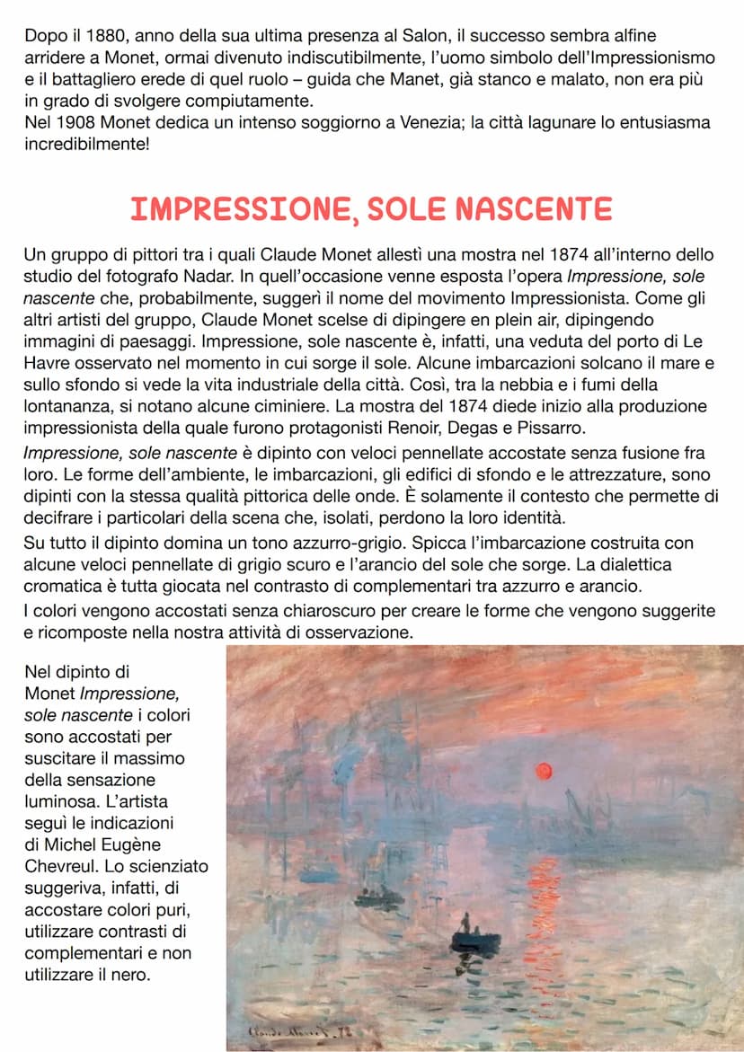 Claude Monet
Oscar Claude Monet, indiscutibilmente riconosciuto come il più "impressionista" degli
Impressionisti e principale ispiratore de