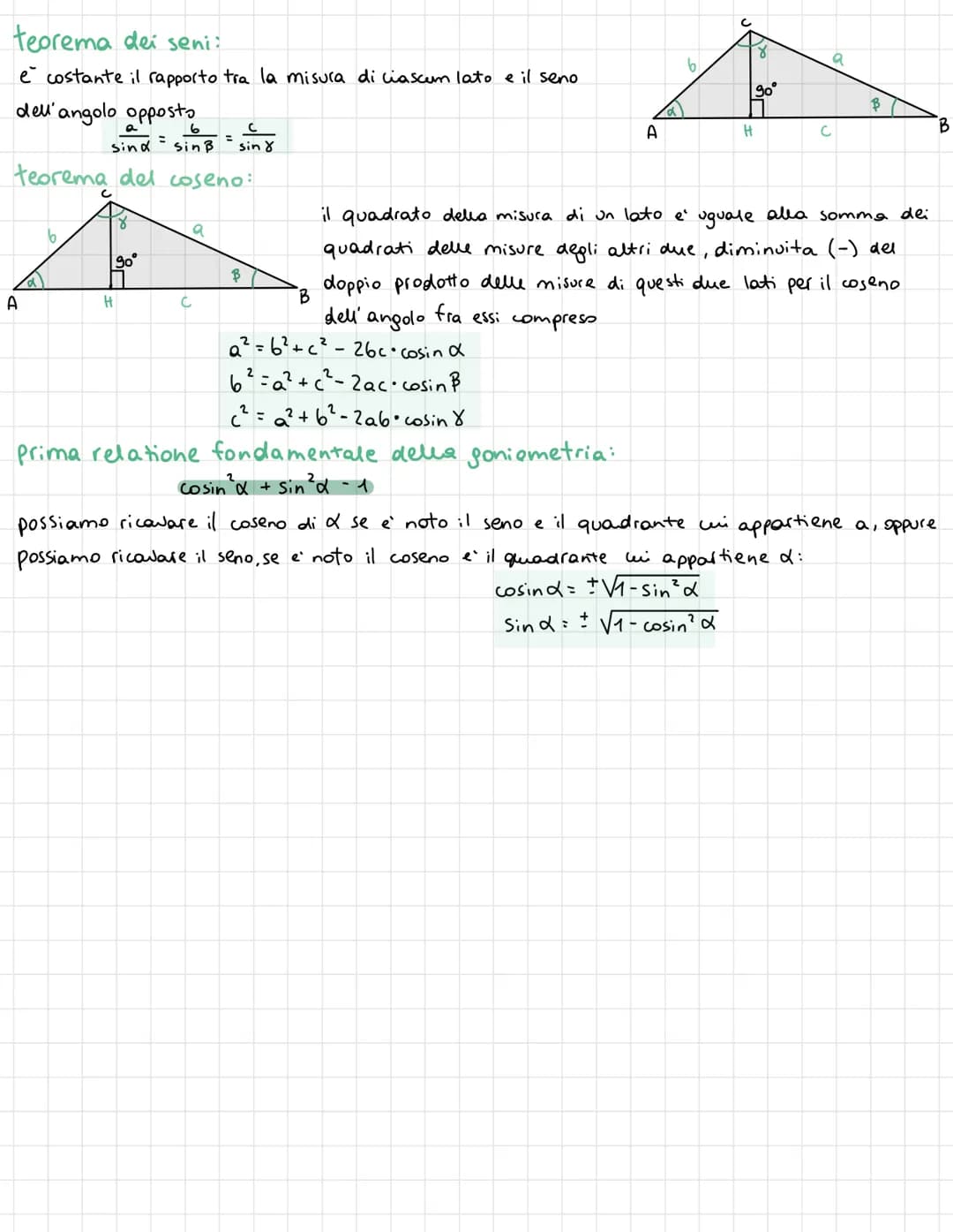 A
90°
A
9
il triangolo rettangolo è un triangolo formato da 2 lati chiamati cateti (B, C) the formano
un angolo retto (2).11 lato opposto an