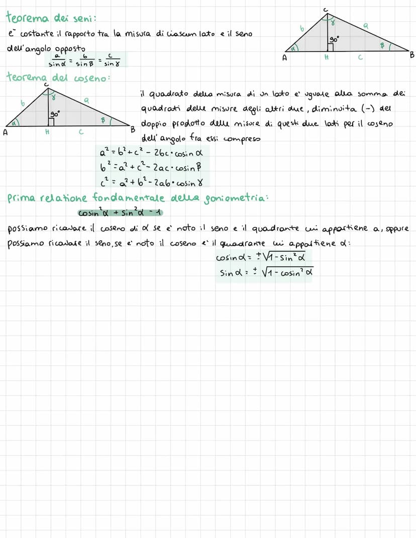 A
90°
A
9
il triangolo rettangolo è un triangolo formato da 2 lati chiamati cateti (B, C) the formano
un angolo retto (2).11 lato opposto an