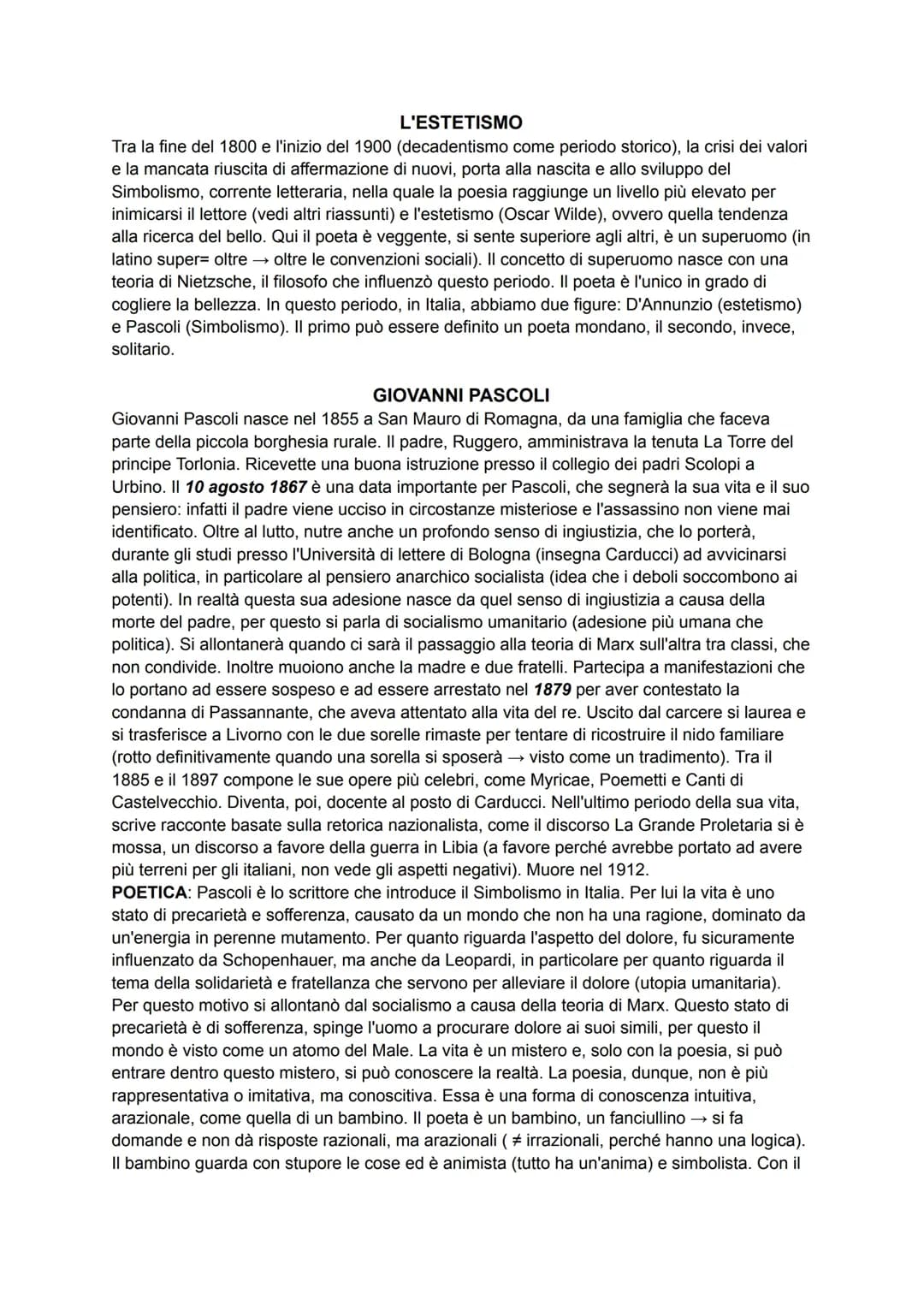 Pascoli e D'Annunzio