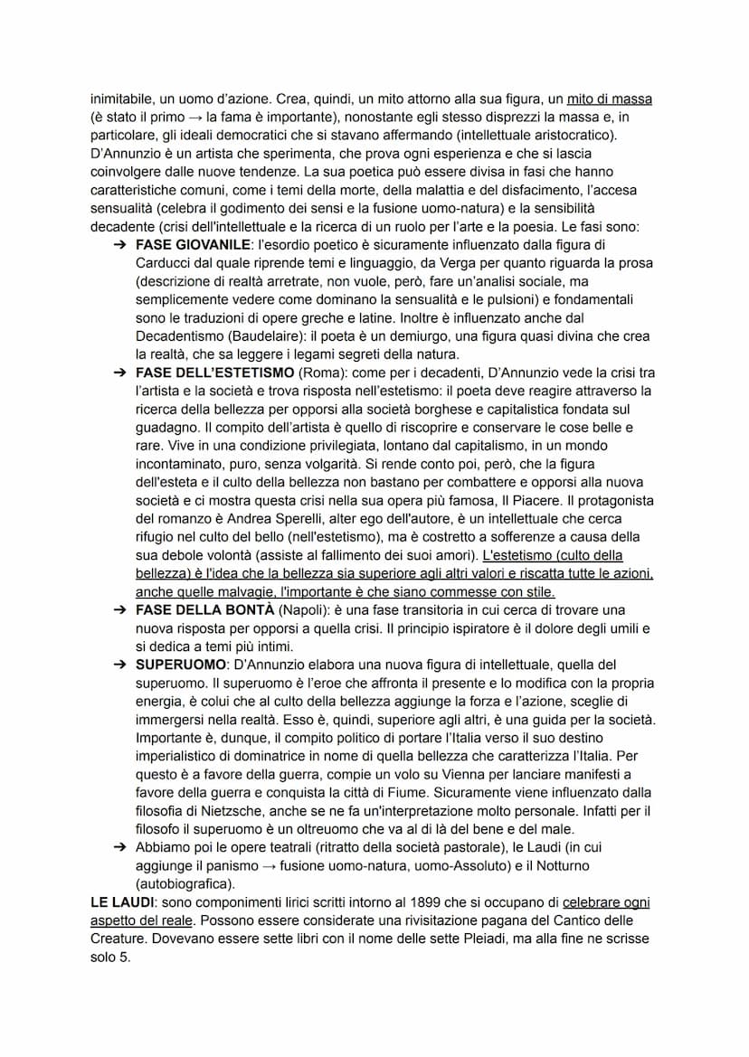 L'ESTETISMO
Tra la fine del 1800 e l'inizio del 1900 (decadentismo come periodo storico), la crisi dei valori
e la mancata riuscita di affer