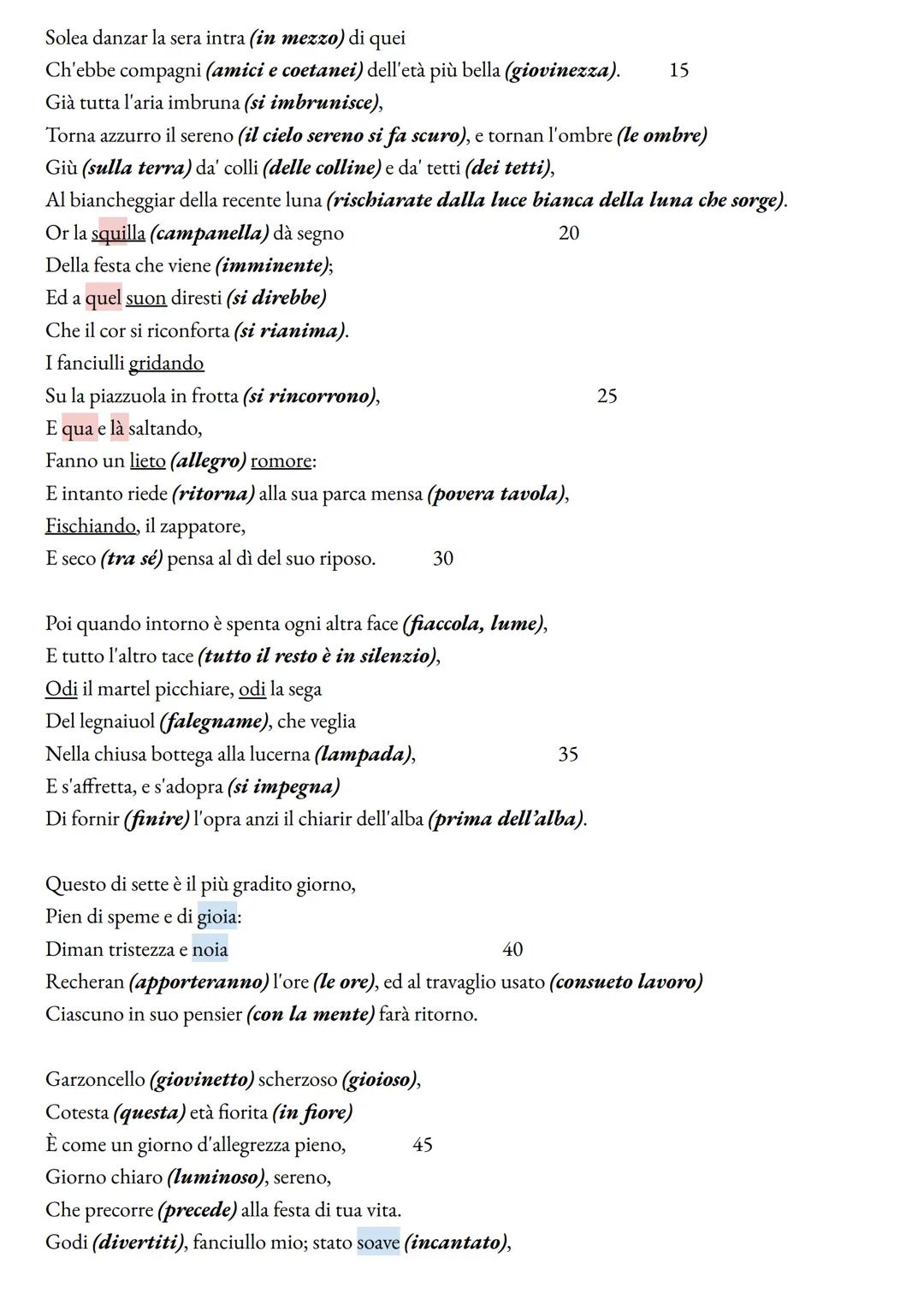 # L'INFINITO (p.59-60-61)

1 Sempre caro mi fu quest'ermo (solitario) colle,
e questa siepe, che da tanta parte (gran parte)
dell'ultimo (es