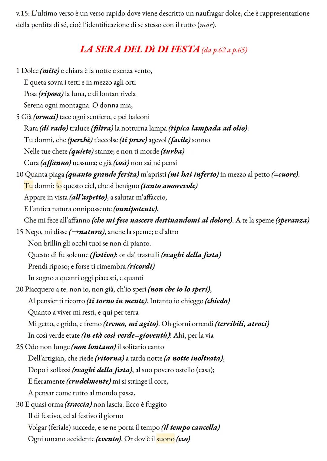 # L'INFINITO (p.59-60-61)

1 Sempre caro mi fu quest'ermo (solitario) colle,
e questa siepe, che da tanta parte (gran parte)
dell'ultimo (es