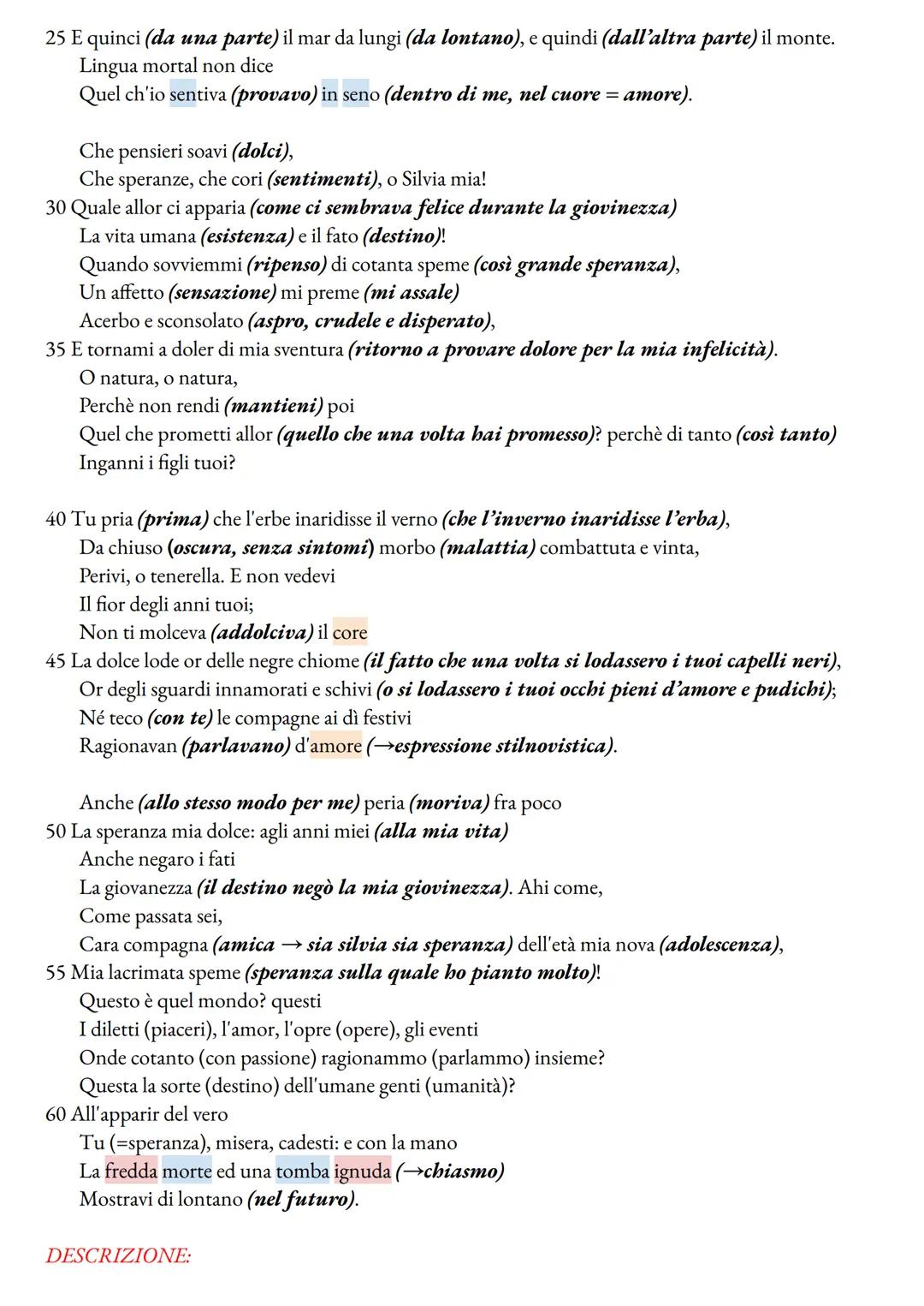# L'INFINITO (p.59-60-61)

1 Sempre caro mi fu quest'ermo (solitario) colle,
e questa siepe, che da tanta parte (gran parte)
dell'ultimo (es