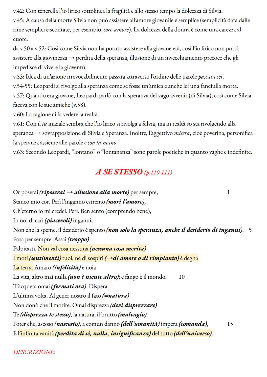 # L'INFINITO (p.59-60-61)

1 Sempre caro mi fu quest'ermo (solitario) colle,
e questa siepe, che da tanta parte (gran parte)
dell'ultimo (es