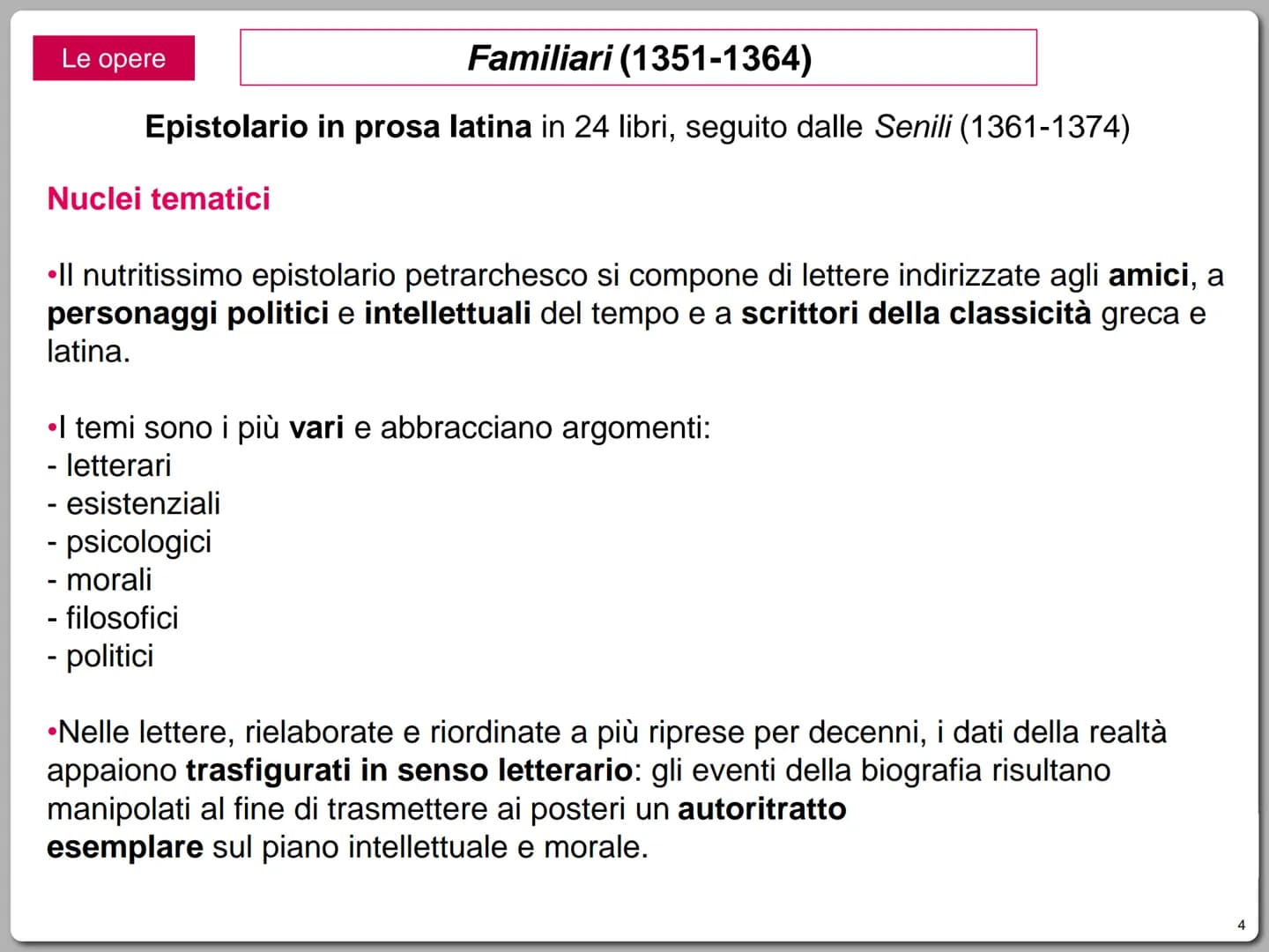 La vita
Nasce ad Arezzo nel 1304.
Francesco Petrarca
(1304-1374)
Il padre, guelfo bianco ed esule fiorentino,
esercita l'attività notarile a
