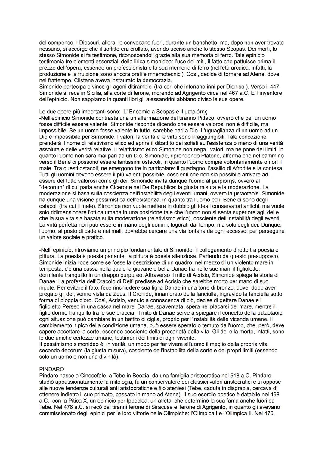 La lirica corale:
Per lirici corali si intendono gli autori che scrivono odi che vengono cantate di fronte a un uditorio da
un coro e accomp