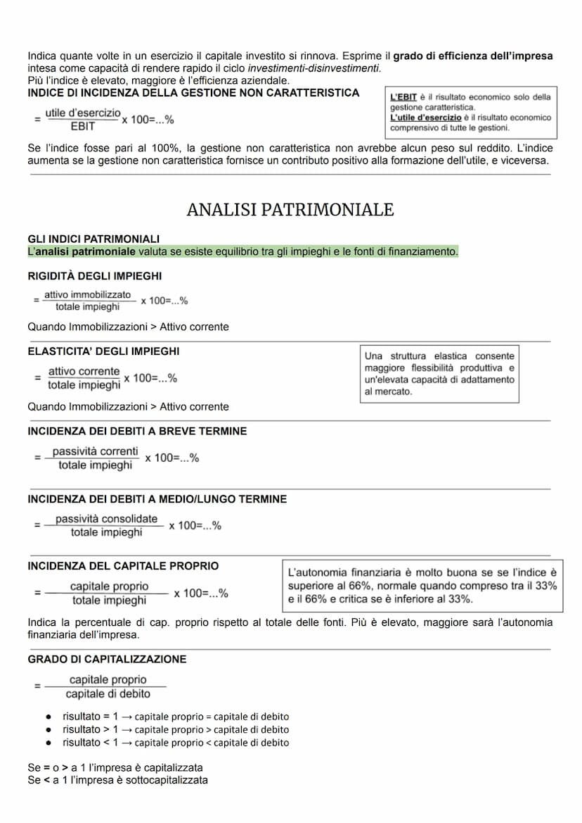 GLI INDICI DI REDDITIVITÀ
L'analisi economica esamina la redditività dell'impresa, ovvero la capacità di produrre un flusso di ricavi tale
d