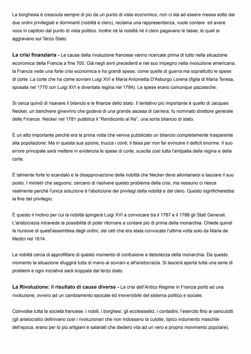 LA RIVOLUZIONE FRANCESE
LA CRISI DELL'ANTICO REGIME
La rivoluzione francese è forse uno degli eventi più importanti della nostra storia occi