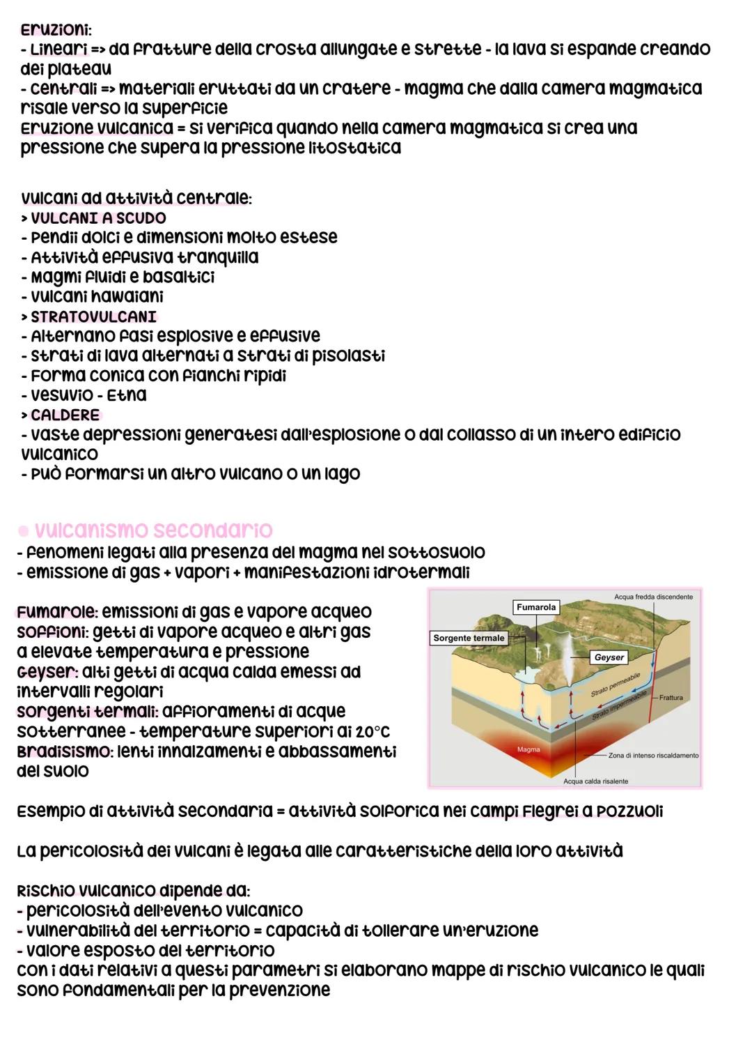 VULCANI
vulcano = è un'apertura naturale della crosta terrestre, attraverso la quale il
magma sale fino a riversarsi in superficie tramite u