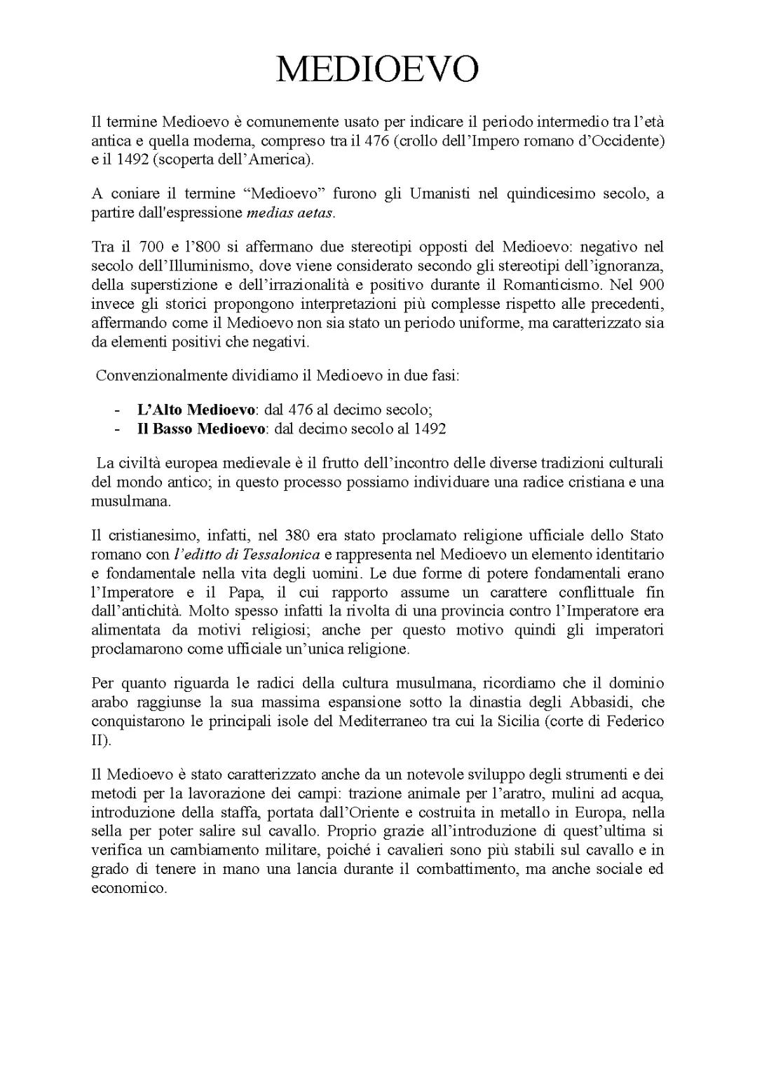 Dal Medioevo ai Comuni