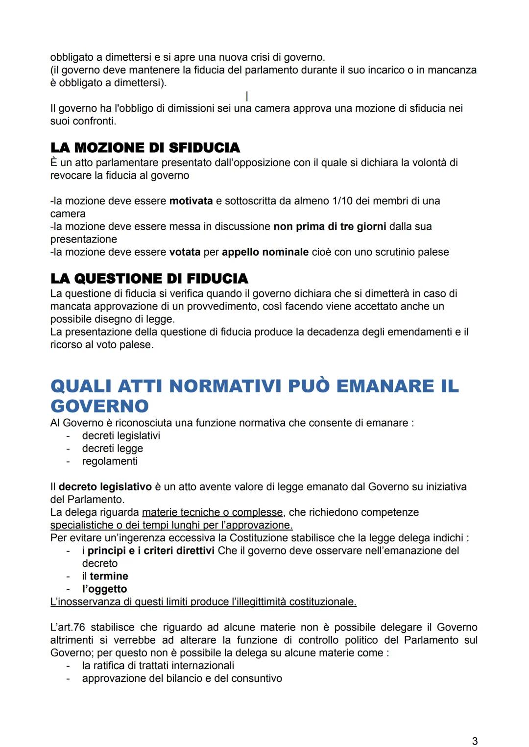 # IL GOVERNO

II Governo è a capo del potere esecutivo e svolge l'attività amministrativa. Il Governo è il
vertice della Pubblica Amministra