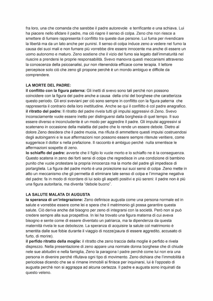 LA COSCIENZA DI ZENO
IMPIANTO NARRATIVO
Questo romanzo si differenzia dai precedenti a causa dell'evoluzione dello scrittore e della
trasfor