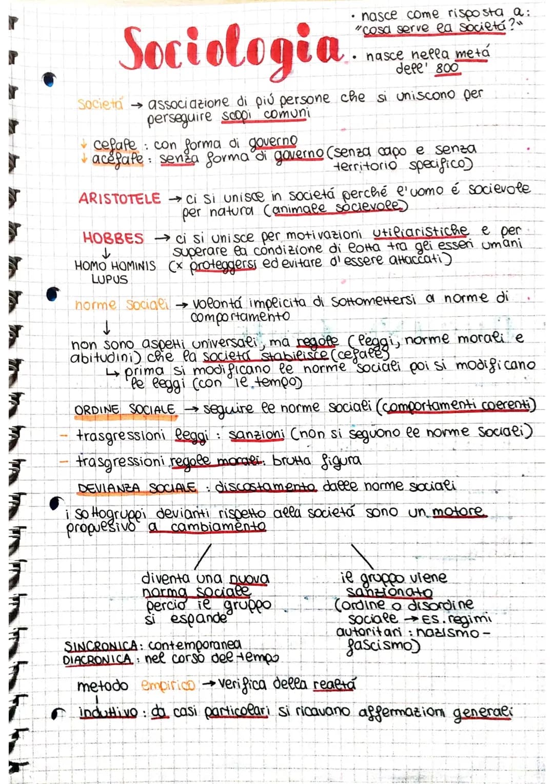 
<p>La sociologia è definita come lo studio della società, che è un'associazione di più persone che si uniscono per perseguire scopi comuni.