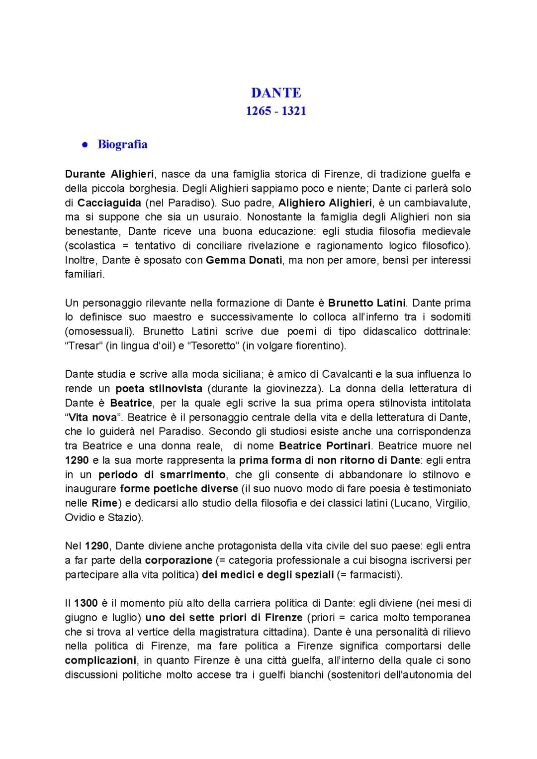 Dante Alighieri e la Commedia 
