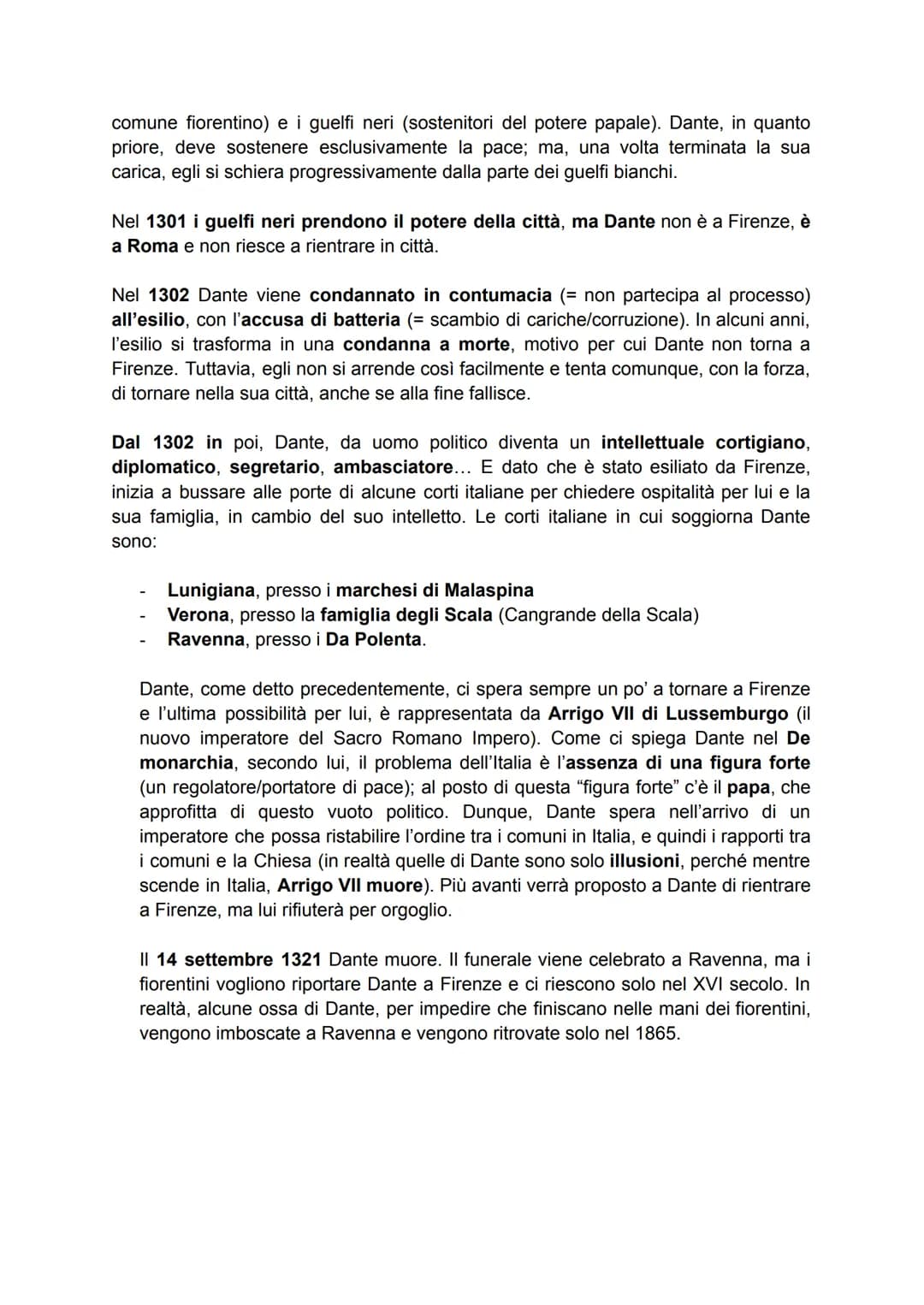 DANTE
1265-1321
• Biografia
Durante Alighieri, nasce da una famiglia storica di Firenze, di tradizione guelfa e
della piccola borghesia. Deg
