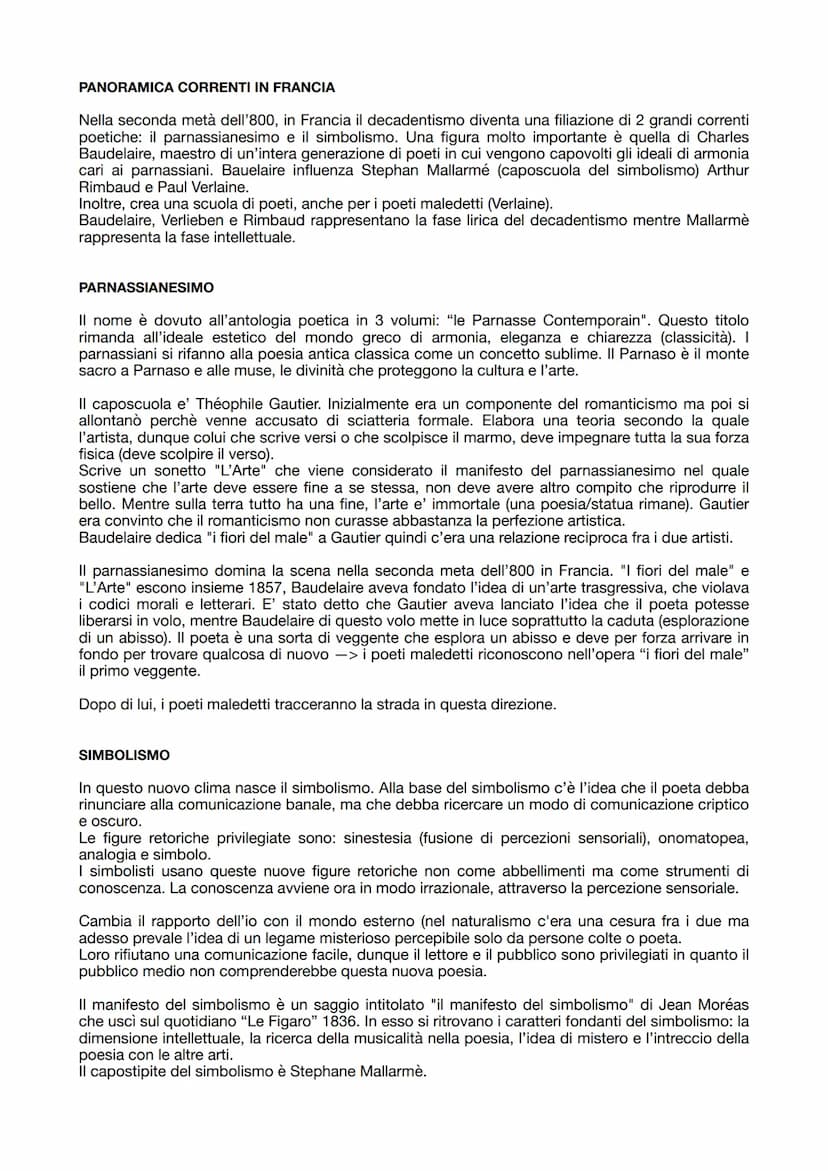 DECADENTISMO
Il decadentismo è un movimento letterario e artistico che si colloca negli anni 70-80 degli '800,
parallelo al verismo/positivi