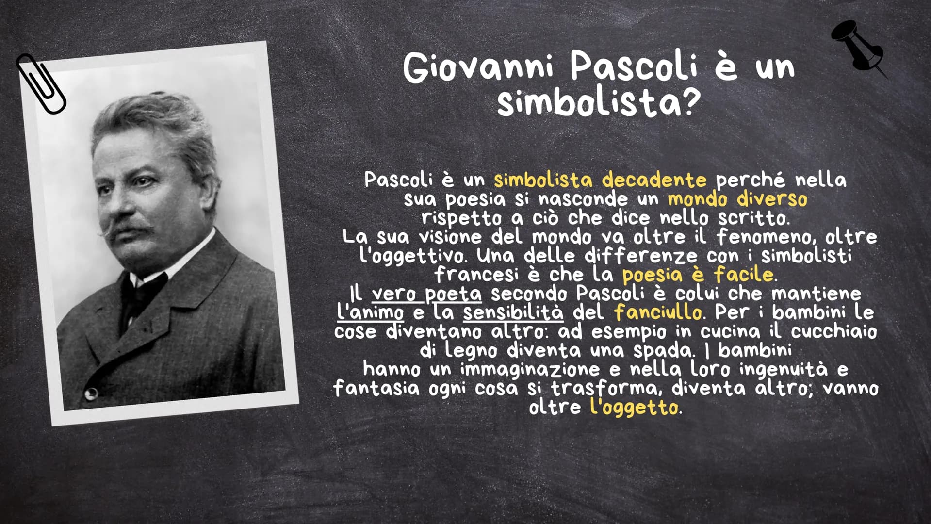 Giovanni Pascoli Vita
Giovanni Pascoli nasce a San Mauro il 31 dicembre 1855 in una famiglia
benestante. Quarto di dieci figli, resta orfano