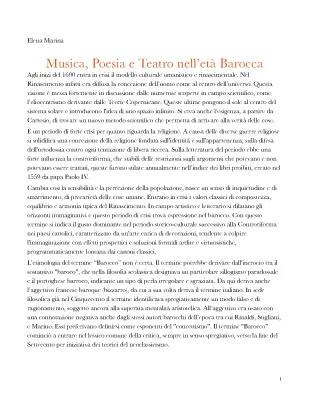 Know Musica, Poesia e Teatro nell’età Barocca thumbnail