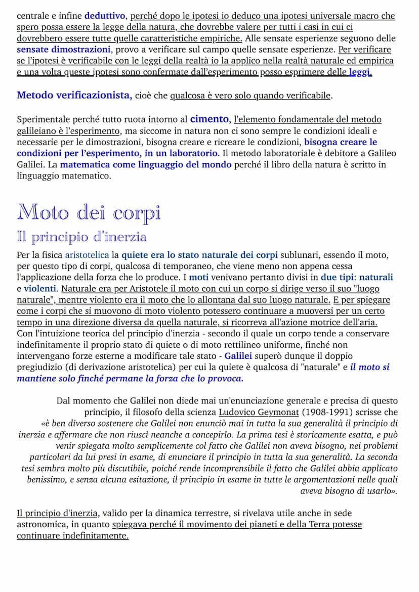 Rivoluzione scientifica
Dalla rivoluzione scientifica in generale, e dalla metodologia galileiana in particolare, emergono:
●
la concezione 