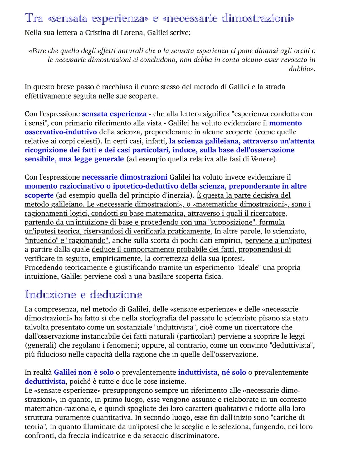 Rivoluzione scientifica
Dalla rivoluzione scientifica in generale, e dalla metodologia galileiana in particolare, emergono:
●
la concezione 