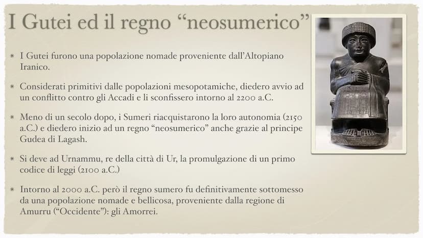 28
I Sumeri
4000-2370 a.C. e poi 2000 a.C. I Sumeri
* Quando ebbe origine la loro civiltà? Durante il
Neolitico, intorno al 4000 a.C.
* Dove
