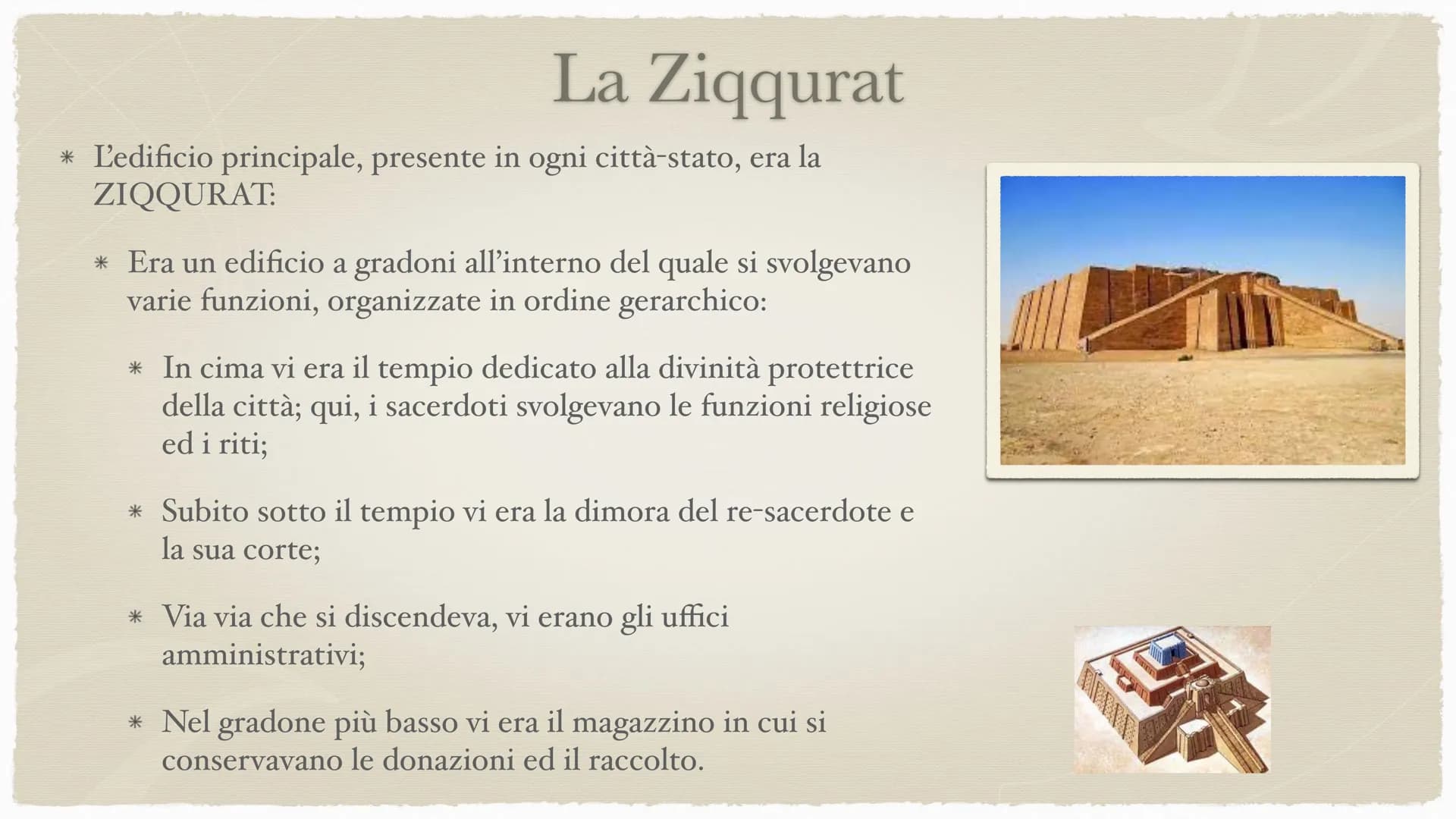 28
I Sumeri
4000-2370 a.C. e poi 2000 a.C. I Sumeri
* Quando ebbe origine la loro civiltà? Durante il
Neolitico, intorno al 4000 a.C.
* Dove