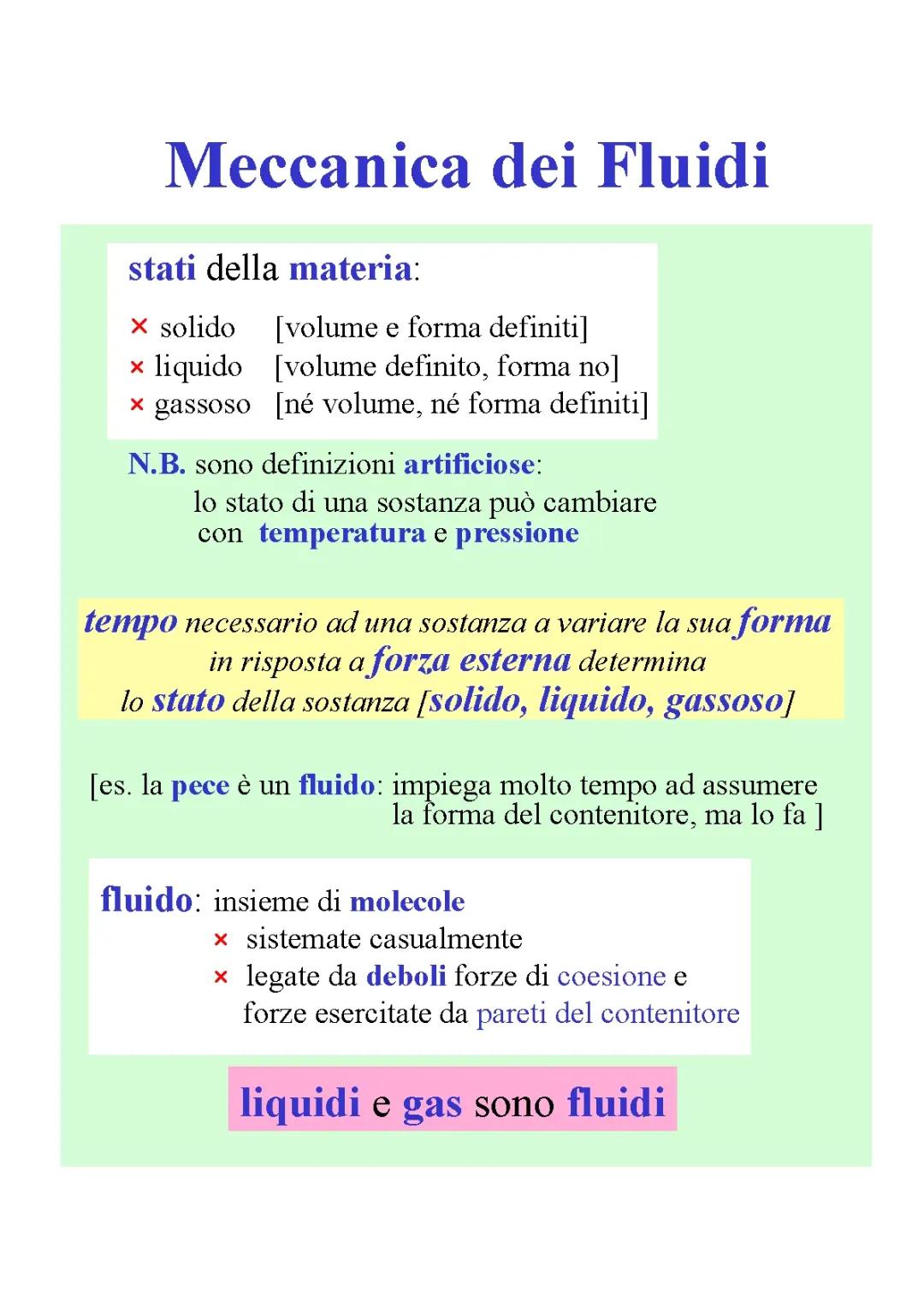 meccanica dei fluidi