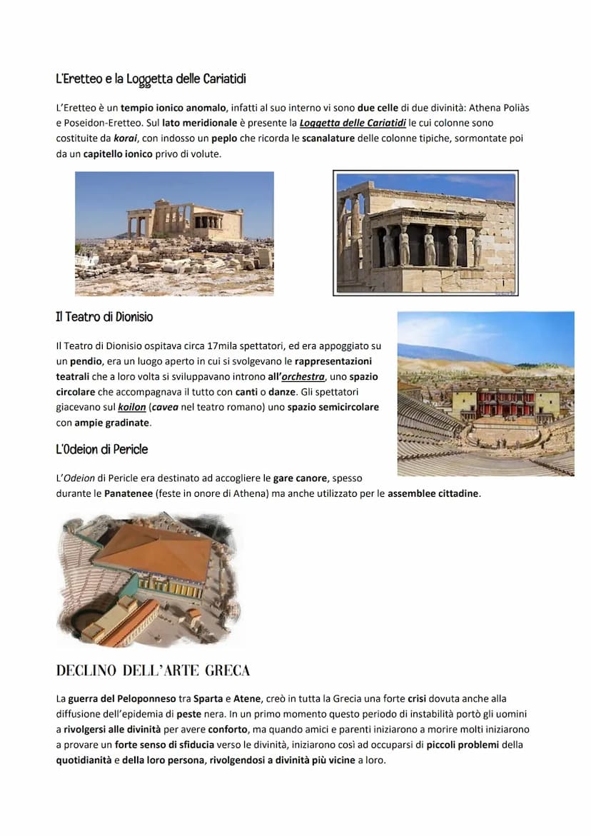 L'ARTE GRECA
Il tempio e le sue tipologie
L'arte greca è caratterizzata dalla struttura architettonica del tempio, la casa terrena degli dei