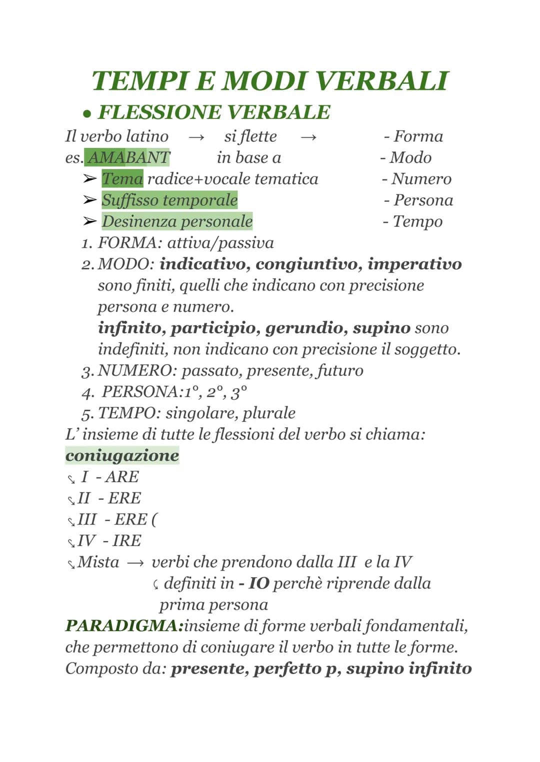 I verbi latini