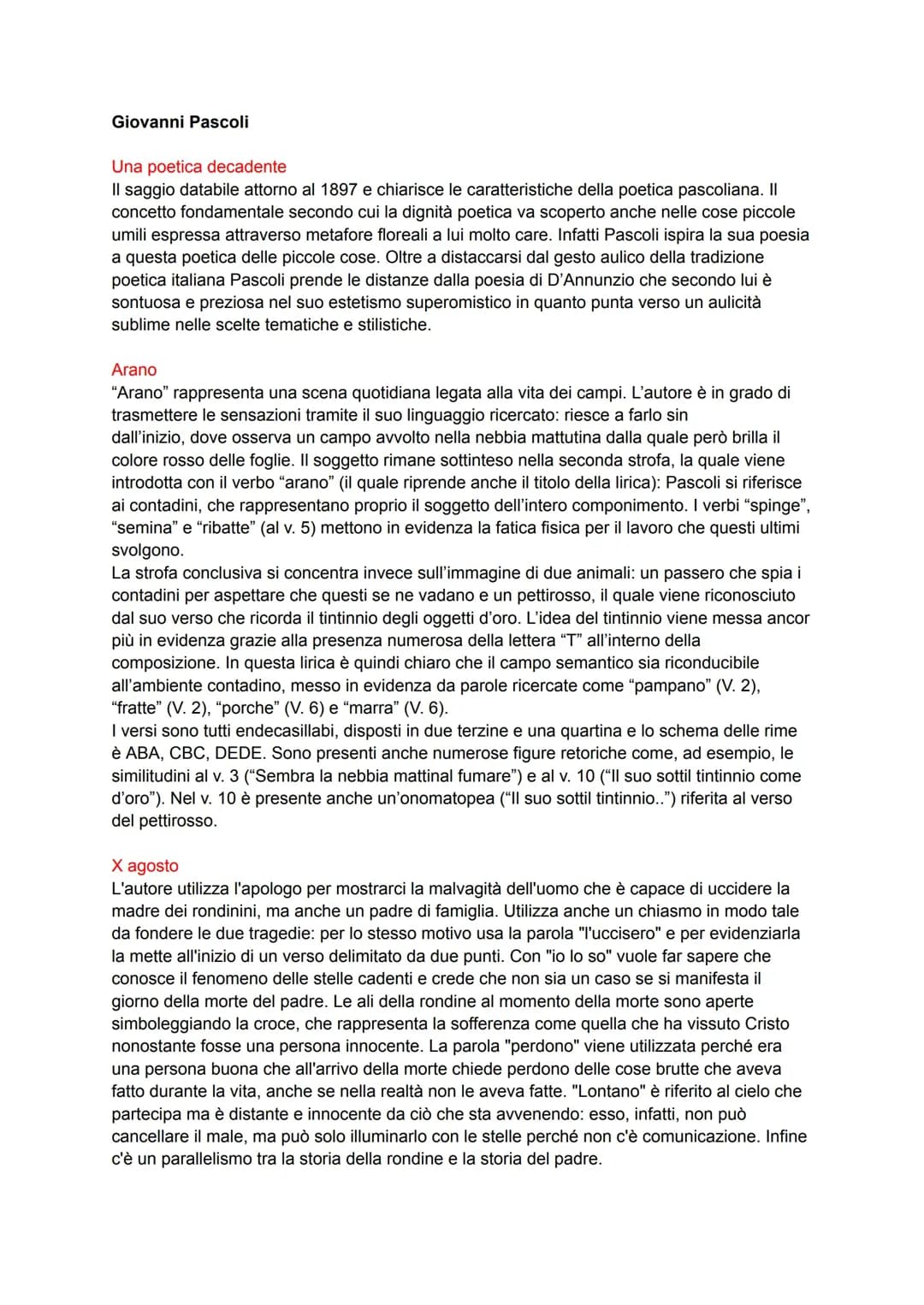 analisi testi pascoli 