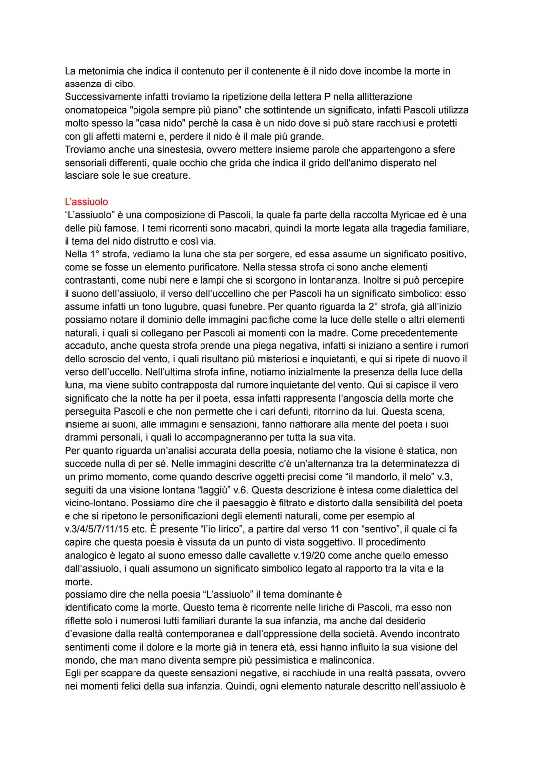 Giovanni Pascoli
Una poetica decadente
Il saggio databile attorno al 1897 e chiarisce le caratteristiche della poetica pascoliana. Il
concet