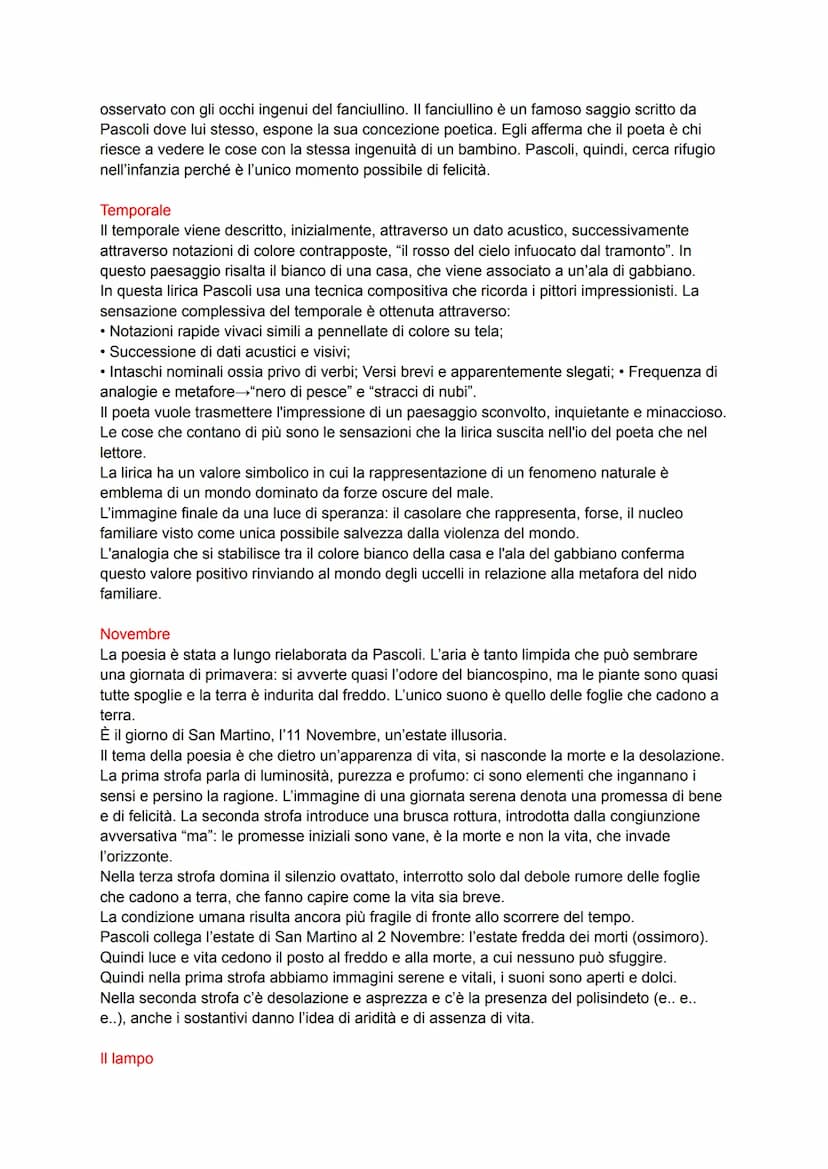 Giovanni Pascoli
Una poetica decadente
Il saggio databile attorno al 1897 e chiarisce le caratteristiche della poetica pascoliana. Il
concet