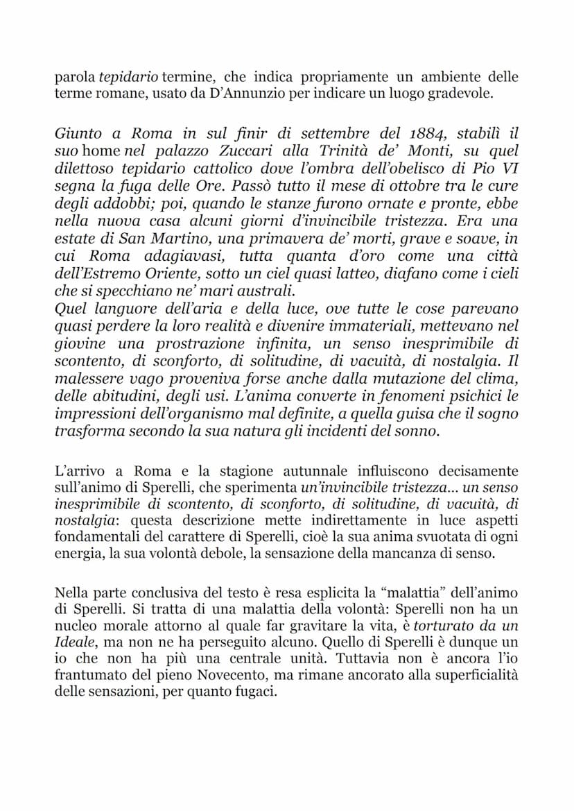 D'annunzio e L'estetismo. Il piacere
La frequentazione dell'ambiente nobiliare romano offre a D'Annunzio gli spunti per quello che sarà
il p