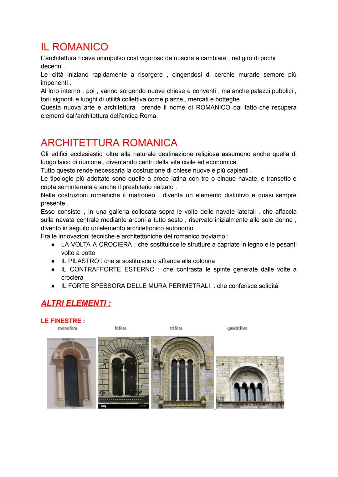 IL ROMANICO
L'architettura riceve unimpulso così vigoroso da riuscire a cambiare, nel giro di pochi
decenni.
Le città iniziano rapidamente a