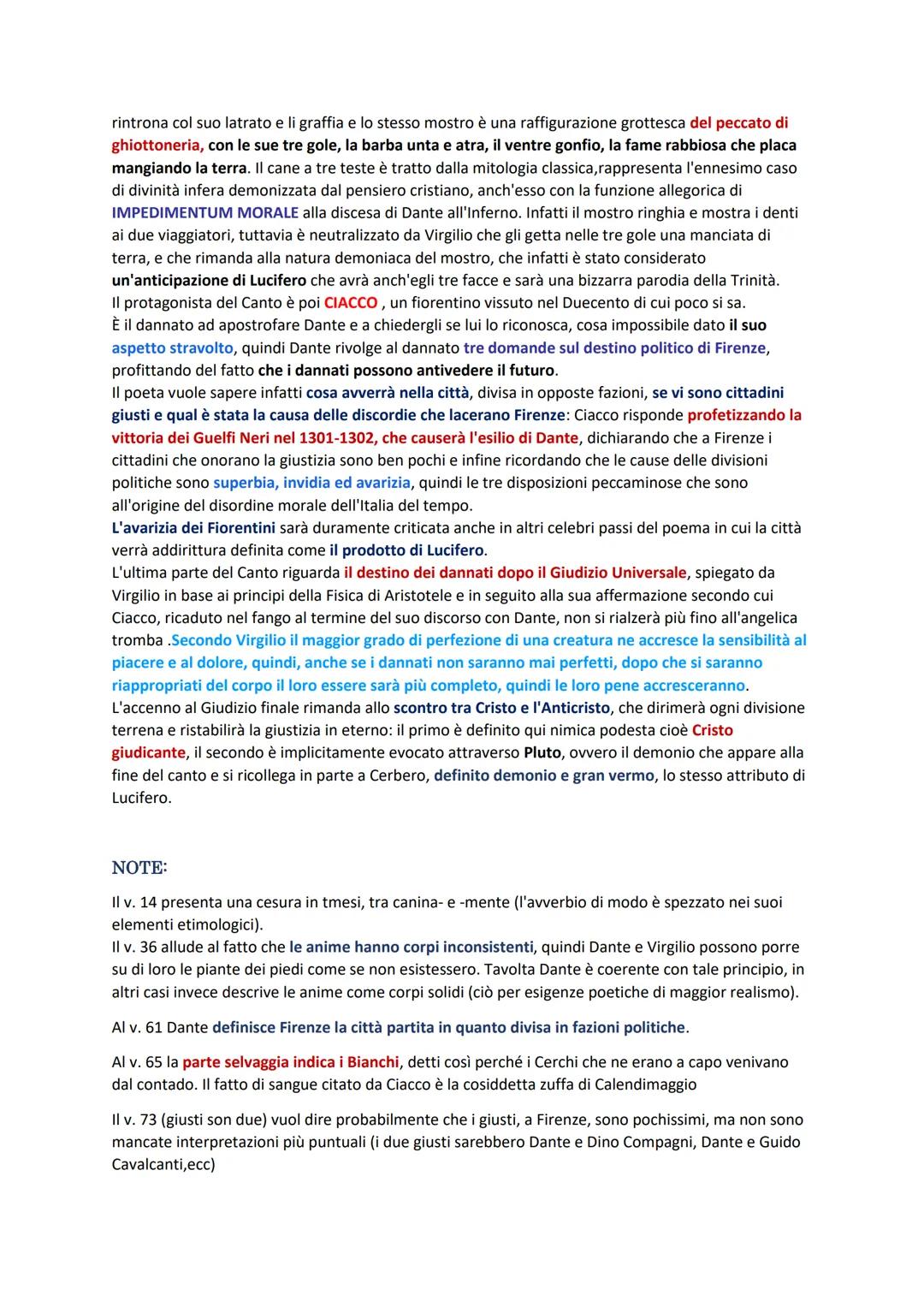 # CANTO VI

ingresso nel III Cerchio. Apparizione di Cerbero. Pena dei golosi. Incontro con Ciacco e sua profezia sul
destino politico della
