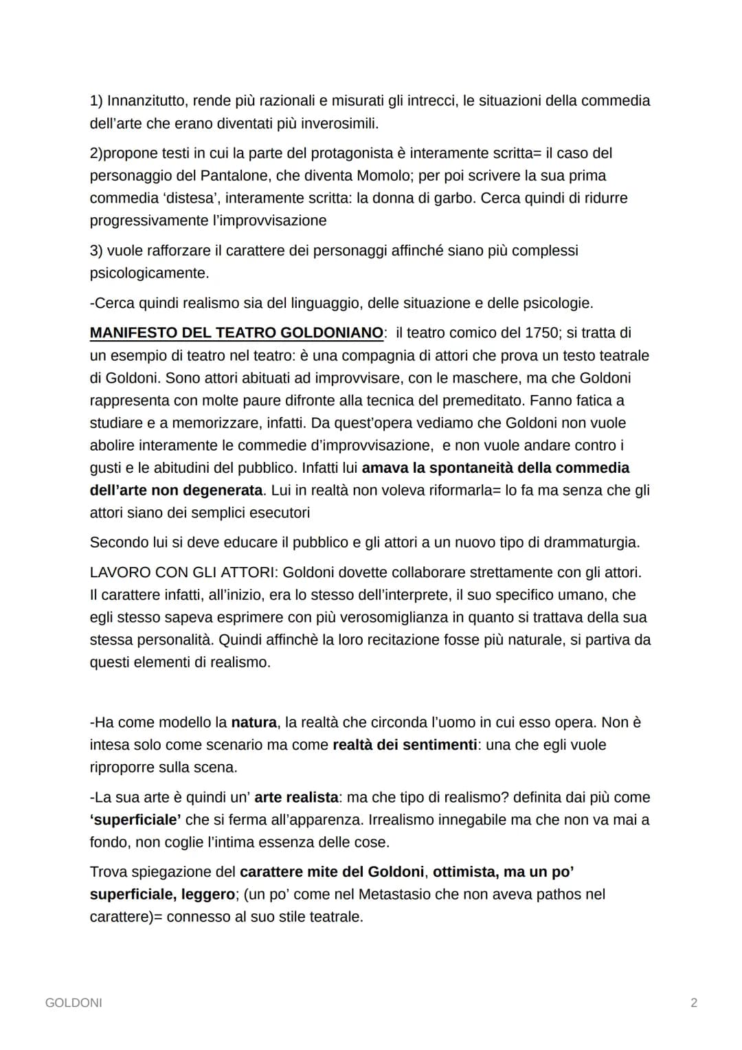 GOLDONI
-Ha la passione per il teatro sin da piccolo; veneziano. Educato sin da piccolo al
teatro infatti, sebbene avesse seguito studi giur