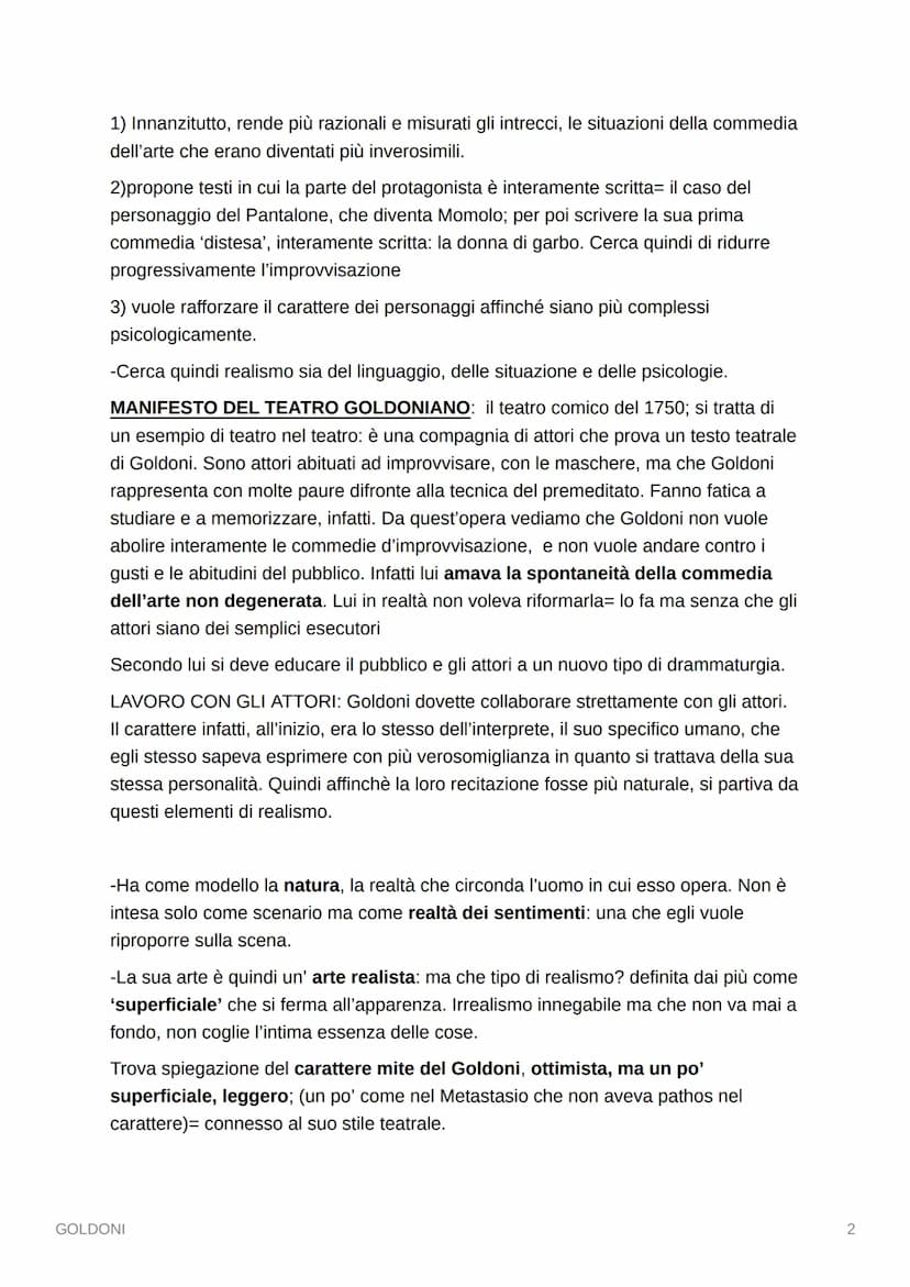 GOLDONI
-Ha la passione per il teatro sin da piccolo; veneziano. Educato sin da piccolo al
teatro infatti, sebbene avesse seguito studi giur