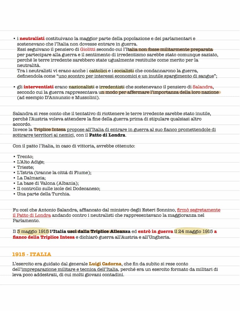 LA PRIMA GUERRA MONDIALE
La prima guerra mondiale ebbe inizio nel 1914 e terminó nel 1918. Le cause furono principalmente
di carattere polit